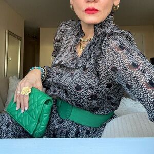 ⛔️‼️ba&sh Black red  and White Patterned Dress‼️⛔️